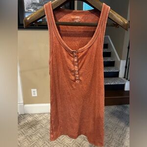 Aerie Burnt Orange Henley Tank Top